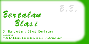 bertalan blasi business card